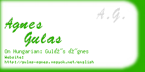 agnes gulas business card